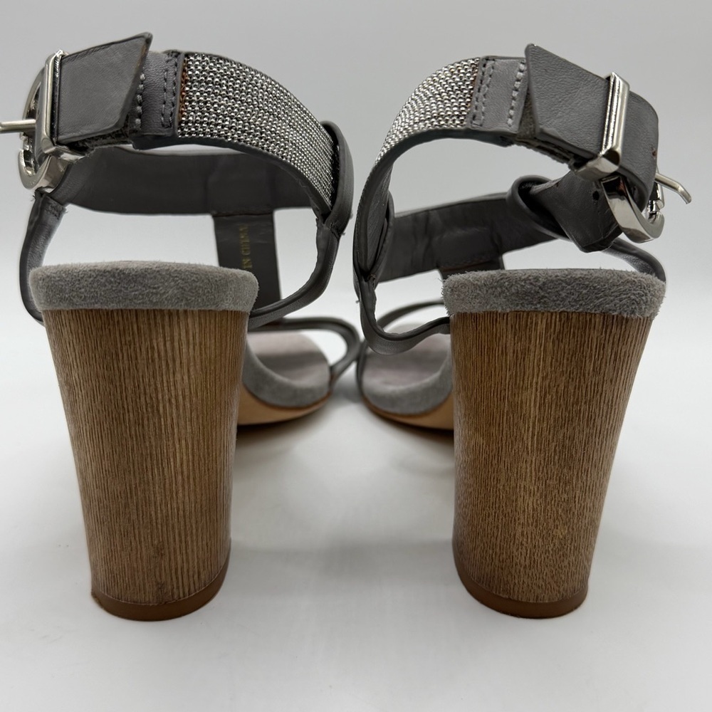Lola Cruz | Grey Suede T-Strap Block Heel Sandals | EU 37 - Picture 6 of 12